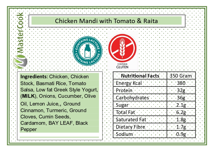 Chicken Mandi with Fresh Tomato Salsa & Raita