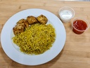 Chicken Mandi with Fresh Tomato Salsa & Raita