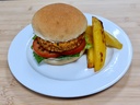 Turkey Burgers with Garnishes & Wedges